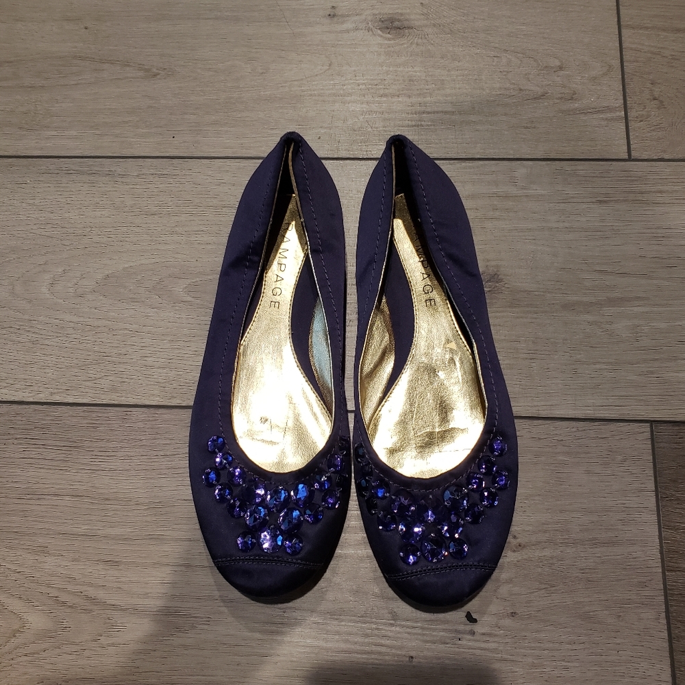Size 9 Purple Jeweled Flats